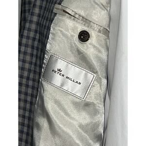 Peter Millar Blazer Mens 46R Blue 100% Virgin Wool Sports Coat Suit Checkered